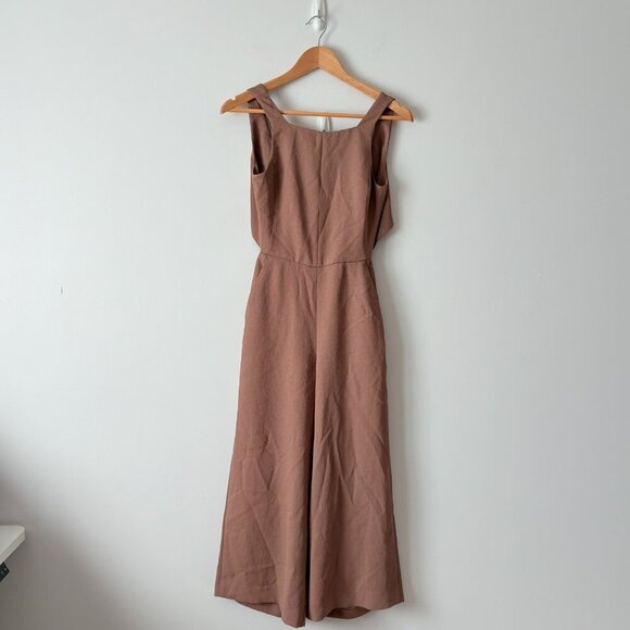 Aritzia Wilfred Ecoulement Jumpsuit Tie Back Nutmeg Brown Size 00 - Picture 7 of 11